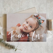 Frieden und Liebe - Überlagerungsschreiben Foto Feiertagskarte
