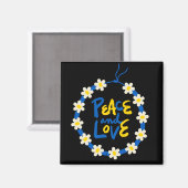 Frieden und Liebe Ukraine Blume Kranz Magnet (Vorderseite/Rückseite)