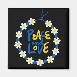 Frieden und Liebe Ukraine Blume Kranz Magnet
