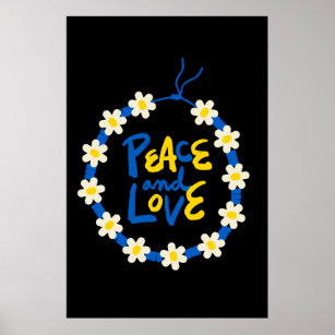 Frieden und Liebe Ukraine Blume Kranz Poster