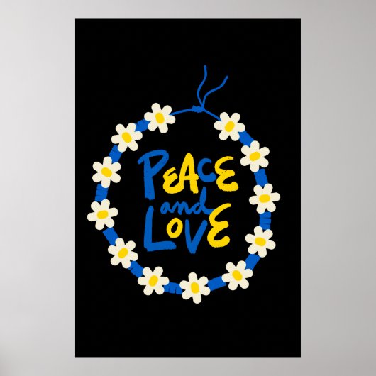 Frieden und Liebe Ukraine Blume Kranz Poster (Vorne)