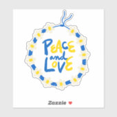 Frieden und Liebe Ukraine Blume Wreath Vinyl Aufkleber (Blatt)