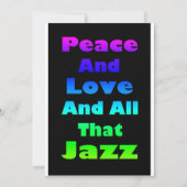Frieden und Liebe und all das, was Jazz einlädt Einladung (Vorderseite)