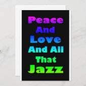 Frieden und Liebe und all das, was Jazz einlädt Einladung (Vorne/Hinten)