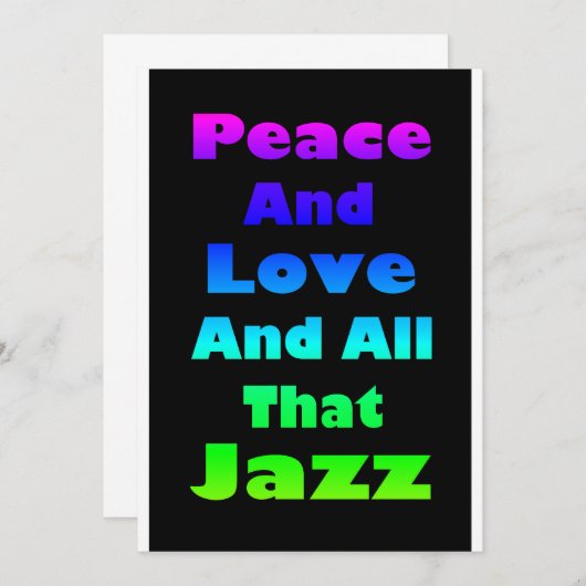 Frieden und Liebe und all das, was Jazz einlädt Einladung (Vorne/Hinten)