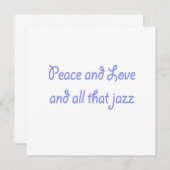 Frieden und Liebe und all das, was Jazz Einladung (Vorne/Hinten)