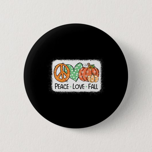 Frieden und Liebe und Fall Pumpkin Autum glücklich Button (Vorderseite)
