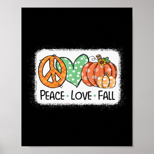 Frieden und Liebe und Fall Pumpkin Autum glücklich Poster (Vorne)
