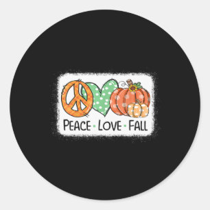 Frieden und Liebe und Fall Pumpkin Autum Happy Fal Runder Aufkleber