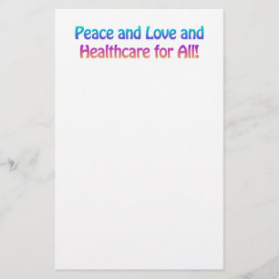 Frieden und Liebe und Gesundheitsfürsorge für alle Briefpapier