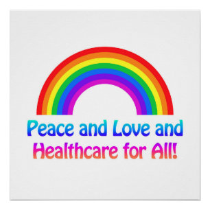 Frieden und Liebe und Gesundheitsfürsorge für alle Poster