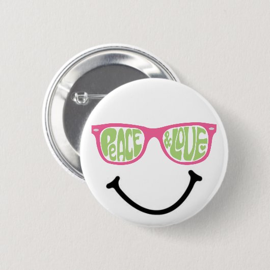 Frieden und Liebe und Glück Button (Vorne & Hinten)