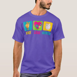 Frieden und Liebe und Hamster Retro T-Shirt