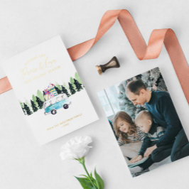 Frieden und Liebe Vintag Van Christmas Foto Folien Feiertagskarte