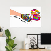 Frieden und Liebe wollen Poster (Heimbüro)