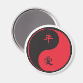 Frieden und Liebe Yinyang Magnet (Vorderseite/Rückseite)