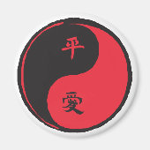 Frieden und Liebe Yinyang Magnet (Vorne)