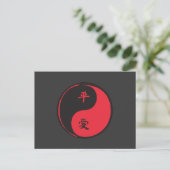 Frieden und Liebe Yinyang Postkarte (Stehend Vorderseite)