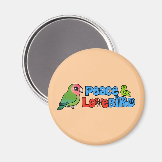 Frieden und Lovebird Magnet (Vorderseite/Rückseite)