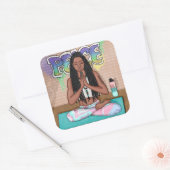 Frieden und Meditation Städtische Kunst Quadratischer Aufkleber (Umschlag)