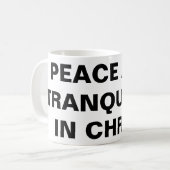 "Frieden und Ruhe in Christus" Klassische Tasse (Vorderseite Links)
