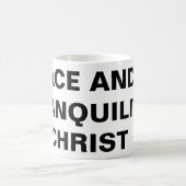 "Frieden und Ruhe in Christus" Klassische Tasse (Mittel)