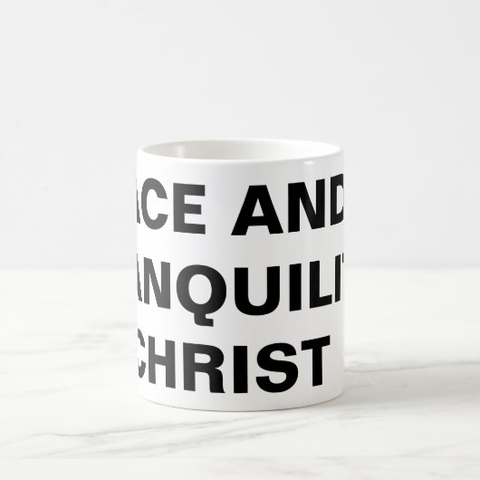 "Frieden und Ruhe in Christus" Klassische Tasse (Mittel)