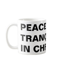 "Frieden und Ruhe in Christus" Klassische Tasse