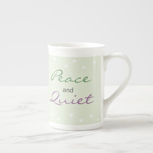 Frieden und ruhige Worte Porzellantasse (Rechts)