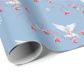 Frieden und weiße Taube mit Schneeflocken Geschenkpapier (Rolleneckpunkt)
