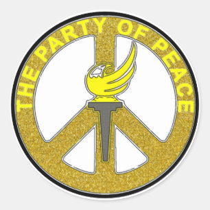 Frieden und Zusammenarbeit Runder Aufkleber