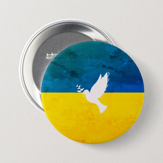 Frieden unter ukrainischer Flagge Button (Vorne & Hinten)