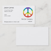 Frieden unterzeichnen herein Chakra Farben Visitenkarte (Vorne/Hinten)