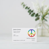 Frieden unterzeichnen herein Chakra Farben Visitenkarte (Stehend Vorderseite)