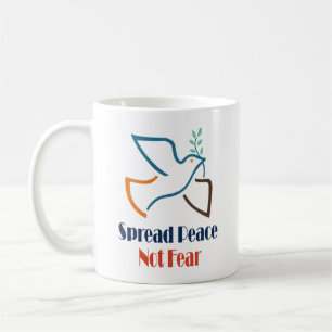 Frieden verteilen Nicht Angst Vintage Retro-Taube Kaffeetasse