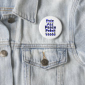 Frieden Viele Sprachen Herzen Blau Button (Beispiel)