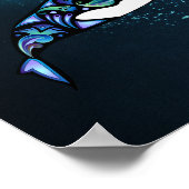 Frieden ~ Vollmond Psychedelic Trippy Orca Whale Poster (Ecke)