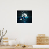 Frieden ~ Vollmond Psychedelic Trippy Orca Whale Poster (Küche)
