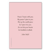 Frieden von Jesus, John 14:27 Gebet-Karte Tischnummer (Rückseite)