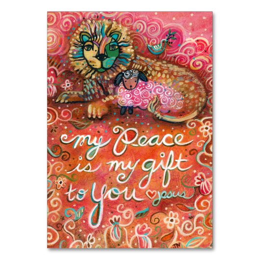 Frieden von Jesus, John 14:27 Gebet-Karte Tischnummer (Vorderseite)