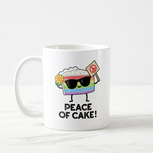 Frieden von Kuchen Funny Food Puff Kaffeetasse (Links)