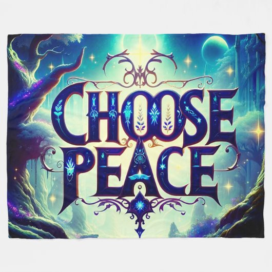 Frieden wählen fleecedecke (Vorderseite (Horizontal))