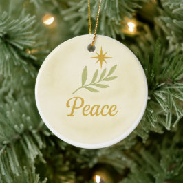 „Frieden“ Wasserfarben-Weihnachtsschmuck Keramik Ornament