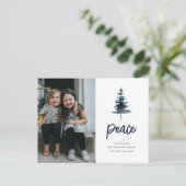 FRIEDEN | Weihnachtsbaum Feiertagspostkarte (Stehend Vorderseite)