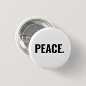 Frieden weißer und schwarzer Text minimalistisch A Button (Vorne & Hinten)