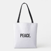 Frieden weißer und schwarzer Text minimalistisch A Tasche (Rückseite)