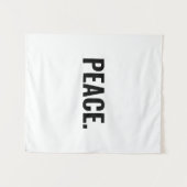 Frieden weißer und schwarzer Text minimalistisch A Wandteppich (Vorderseite (Horizontal))