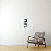 Frieden weißer und schwarzer Text minimalistisch A Wandteppich (Beispiel (Horizontal))