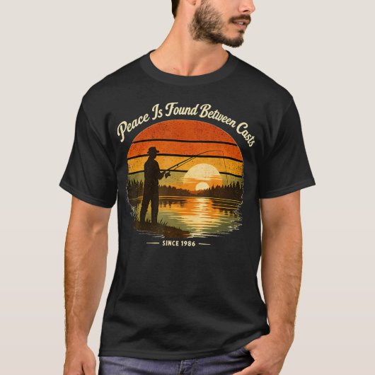 Frieden wird zwischen Abgüssen Retro-Fischer gefun T-Shirt (Vorderseite)