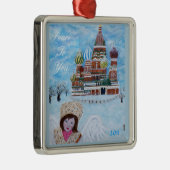 Frieden zu Ihnen Engels-Verzierung Silbernes Ornament (Rechts)